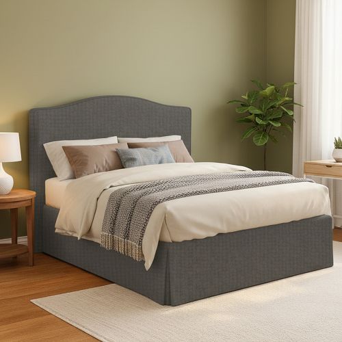Letto Matrimoniale Grigio Antracite Sfoderabile Contenitore, Dimensione Materasso 160x200 cm Made in Italy - Orgiano