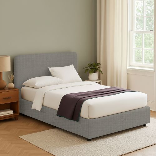 Letto Matrimoniale Grigio Cenere Sfoderabile Contenitore, Dimensione Materasso 160x200 cm - Argentina