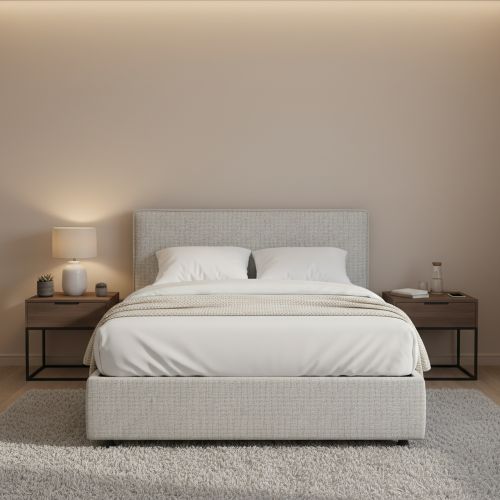 Letto Matrimoniale Grigio Chiaro Sfoderabile Contenitore, Dimensione Materasso 160x190 cm - Fasanella