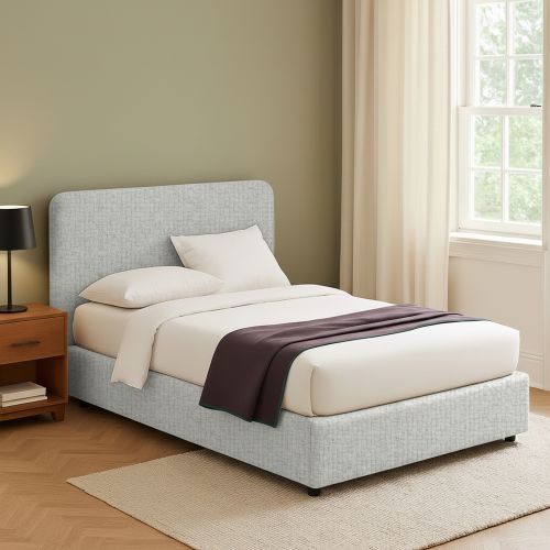Letto Matrimoniale Grigio Chiaro Sfoderabile Contenitore, Dimensione Materasso 160x190 cm - Issime