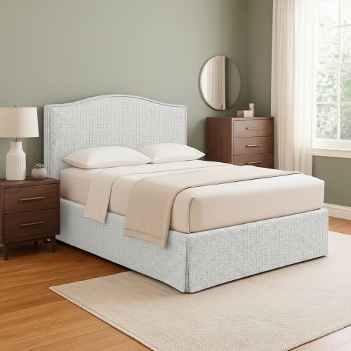 Letto Matrimoniale Grigio Chiaro Sfoderabile Contenitore, Dimensione Materasso 160x190 cm - Turania