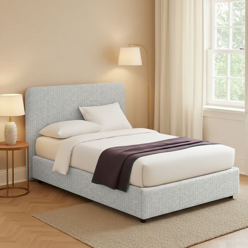 Letto Matrimoniale Grigio Chiaro Sfoderabile Contenitore, Dimensione Materasso 160x200 cm - Argentina