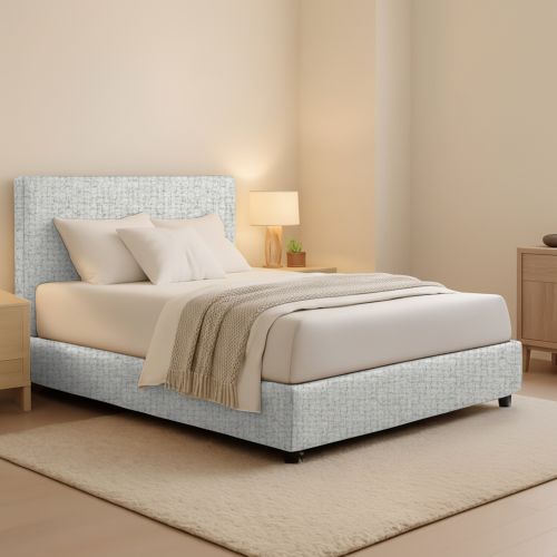 Letto Matrimoniale Grigio Chiaro Sfoderabile Contenitore, Dimensione Materasso 160x200 cm - Lenta