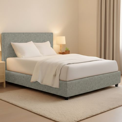 Letto Matrimoniale Grigio Sabbia Sfoderabile Contenitore, Dimensione Materasso 160x200 cm Made in Italy - Lenta