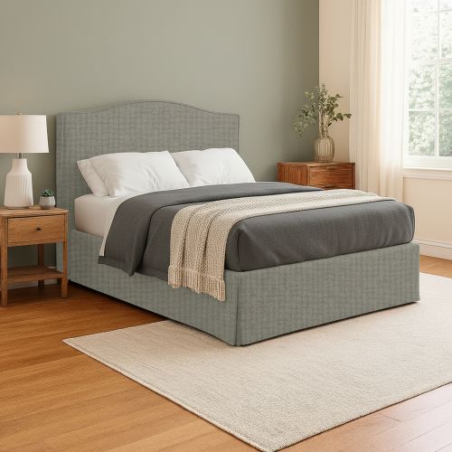 Letto Matrimoniale Grigio Sabbia Sfoderabile Contenitore, Dimensione Materasso 160x200 cm Made in Italy - Orgiano