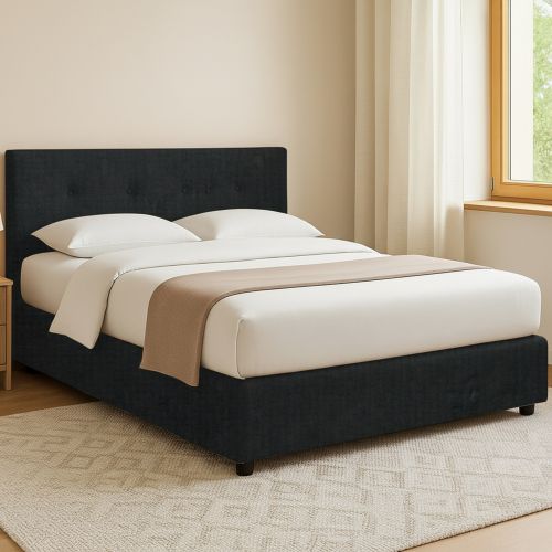 Letto Matrimoniale Grigio Scuro Sfoderabile Contenitore, Dimensione Materasso 160x190 cm - Colere