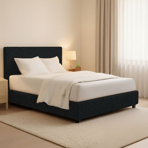Letto Matrimoniale Grigio Scuro Sfoderabile Contenitore, Dimensione Materasso 160x190 cm - Fasanella