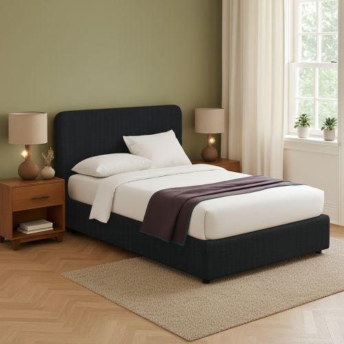Letto Matrimoniale Grigio Scuro Sfoderabile Contenitore, Dimensione Materasso 160x190 cm - Issime