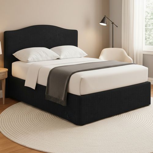 Letto Matrimoniale Grigio Scuro Sfoderabile Contenitore, Dimensione Materasso 160x190 cm - Turania