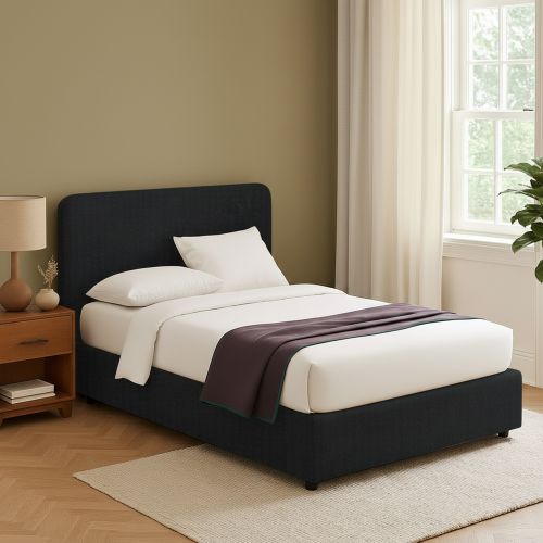Letto Matrimoniale Grigio Scuro Sfoderabile Contenitore, Dimensione Materasso 160x200 cm - Argentina