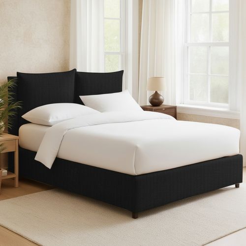 Letto Matrimoniale Grigio Scuro Sfoderabile Contenitore, Dimensione Materasso 160x200 cm - Davoli