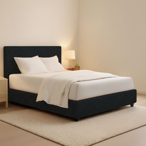 Letto Matrimoniale Grigio Scuro Sfoderabile Contenitore, Dimensione Materasso 160x200 cm - Lenta