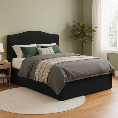 Letto Matrimoniale Grigio Scuro Sfoderabile Contenitore, Dimensione Materasso 160x200 cm - Orgiano