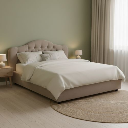 Letto Matrimoniale Grigio Tortora- Materasso Incluso Sfoderabile, Contenitore Made in Italy - Allik