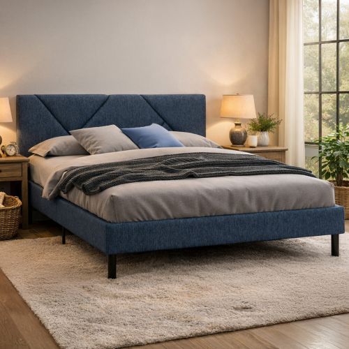 Letto matrimoniale Hypnos, 160x200 cm, Blu