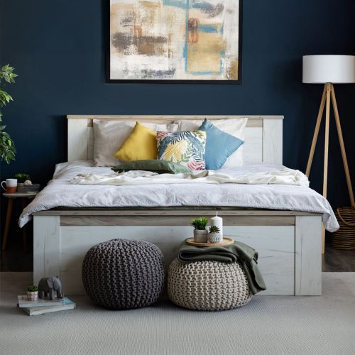 Letto Matrimoniale Marrone Larice Chiaro Marrone Rovere Dimensione Materasso 160x200 cm Peso Supportato 200 kg, Matrimoniale - Claviere