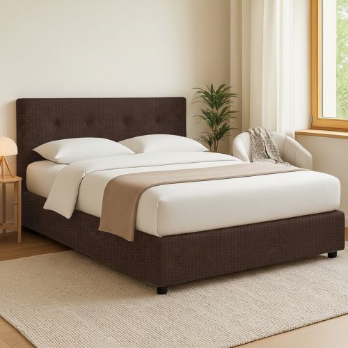Letto Matrimoniale Marrone Sfoderabile Contenitore, Dimensione Materasso 160x190 cm - Colere