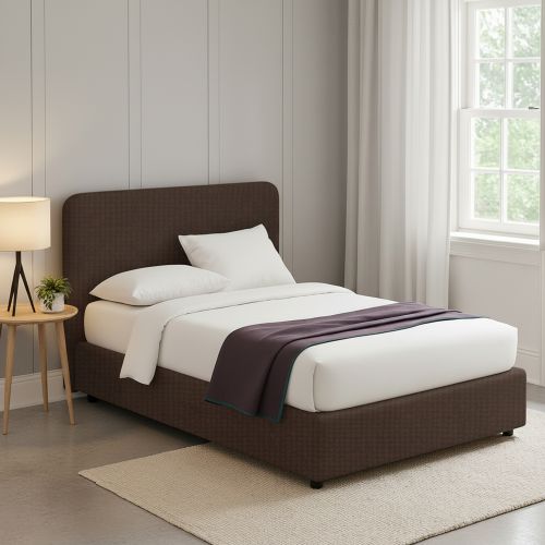 Letto Matrimoniale Marrone Sfoderabile Contenitore, Dimensione Materasso 160x190 cm - Issime