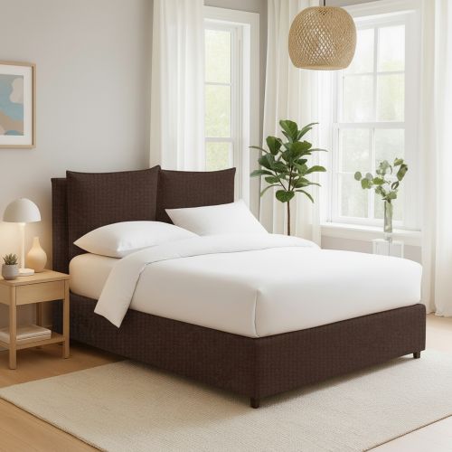 Letto Matrimoniale Marrone Sfoderabile Contenitore, Dimensione Materasso 160x200 cm - Davoli