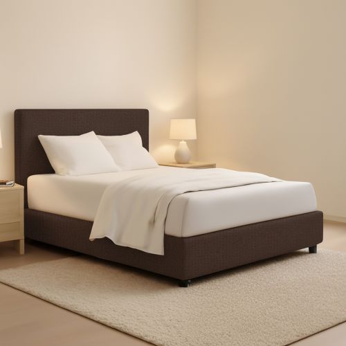 Letto Matrimoniale Marrone Sfoderabile Contenitore, Dimensione Materasso 160x200 cm - Lenta
