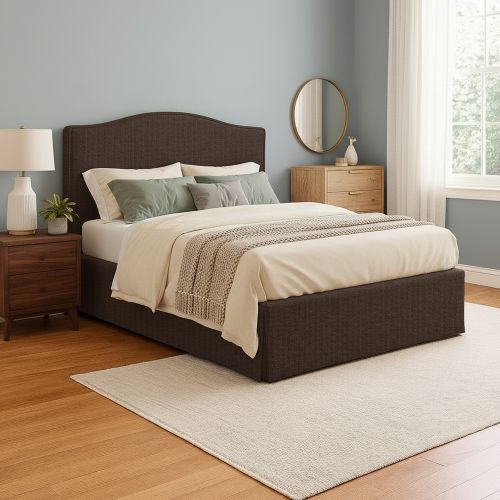 Letto Matrimoniale Marrone Sfoderabile Contenitore, Dimensione Materasso 160x200 cm - Orgiano