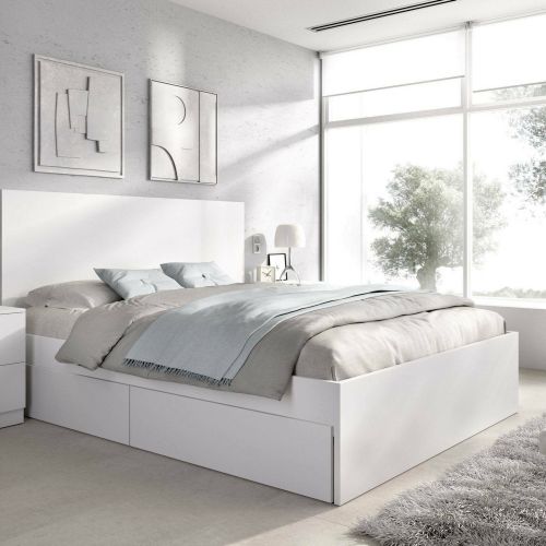 Letto matrimoniale moderno bianco 205x269cm - Usman