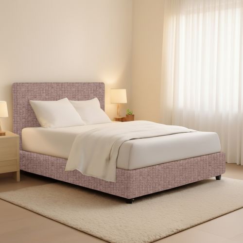 Letto Matrimoniale Rosa Antico Sfoderabile Contenitore, Dimensione Materasso 160x190 cm - Fasanella