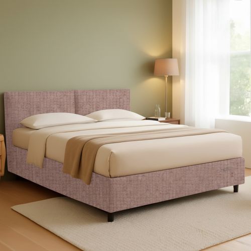 Letto Matrimoniale Rosa Antico Sfoderabile Contenitore, Dimensione Materasso 160x200 cm - Rozzone