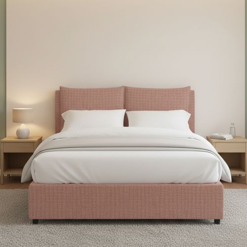 Letto Matrimoniale Rosa Sfoderabile Contenitore, Dimensione Materasso 160x190 cm - Riesi