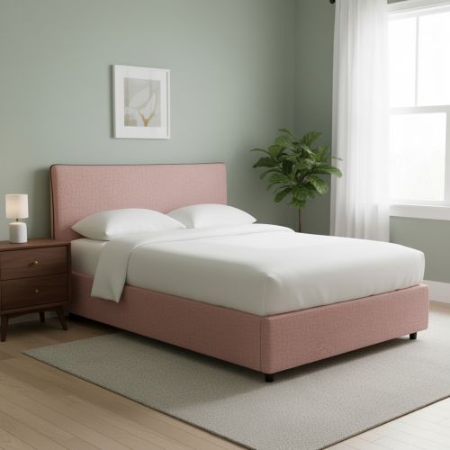 Letto Matrimoniale Rosa Sfoderabile Contenitore, Dimensione Materasso 160x190 cm - Soliera