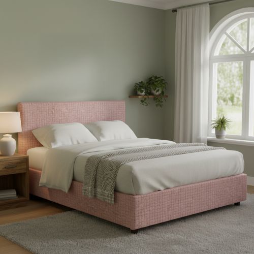 Letto Matrimoniale Rosa Sfoderabile Contenitore, Dimensione Materasso 160x200 cm - Frinco