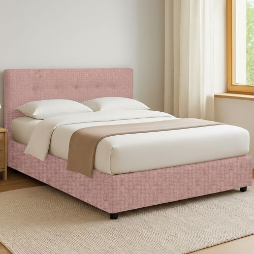 Letto Matrimoniale Rosa Sfoderabile Contenitore, Dimensione Materasso 160x200 cm - Melilli