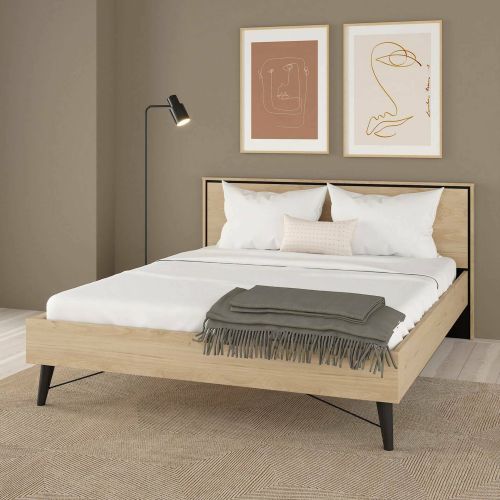 Letto matrimoniale rovere 172x206cm struttura in legno - Kintamo