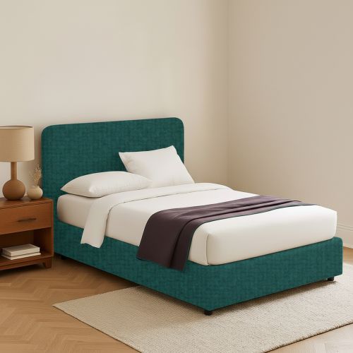 Letto Matrimoniale Verde Petrolio Sfoderabile Contenitore, Dimensione Materasso 160x190 cm - Issime