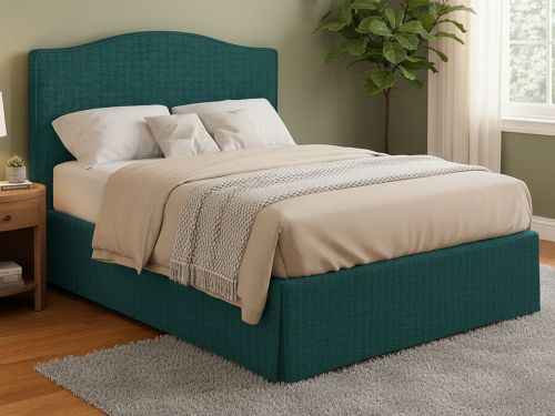 Letto Matrimoniale Verde Petrolio Sfoderabile Contenitore, Dimensione Materasso 160x190 cm - Turania