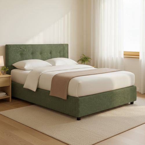 Letto Matrimoniale Verde Sfoderabile Contenitore, Dimensione Materasso 160x190 cm - Colere