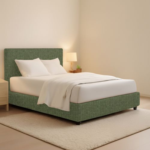 Letto Matrimoniale Verde Sfoderabile Contenitore, Dimensione Materasso 160x190 cm - Fasanella
