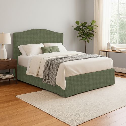 Letto Matrimoniale Verde Sfoderabile Contenitore, Dimensione Materasso 160x190 cm - Turania