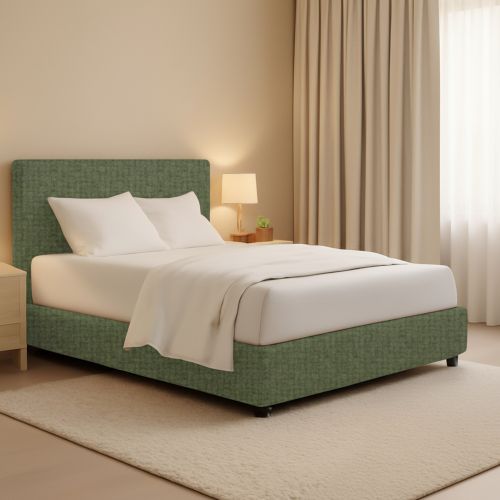 Letto Matrimoniale Verde Sfoderabile Contenitore, Dimensione Materasso 160x200 cm - Lenta