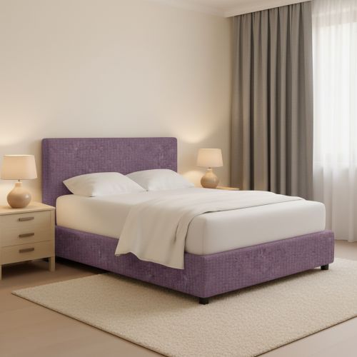 Letto Matrimoniale Viola Lilla Sfoderabile Contenitore, Dimensione Materasso 160x190 cm - Fasanella