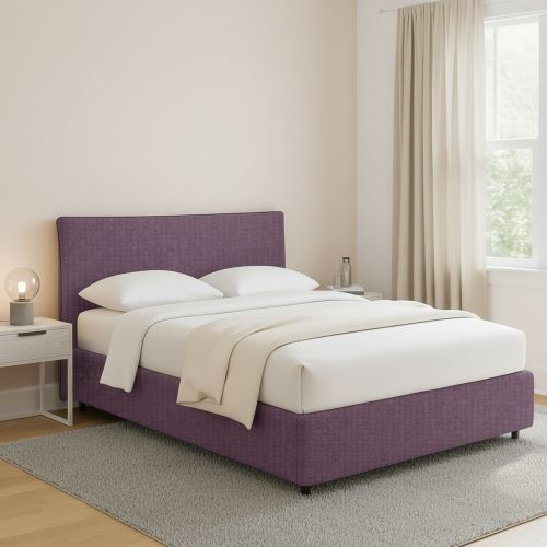 Letto Matrimoniale Viola Lilla Sfoderabile Contenitore, Dimensione Materasso 160x190 cm - Soliera