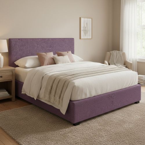 Letto Matrimoniale Viola Lilla Sfoderabile Contenitore, Dimensione Materasso 160x200 cm - Frinco