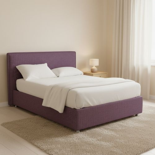 Letto Matrimoniale Viola Lilla Sfoderabile Contenitore, Dimensione Materasso 160x200 cm - Lenta