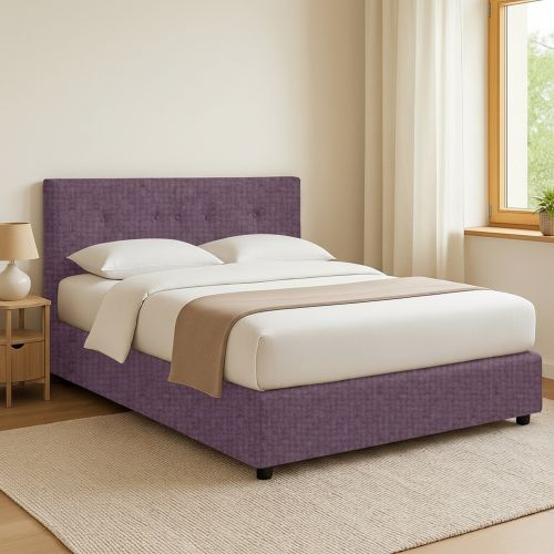 Letto Matrimoniale Viola Lilla Sfoderabile Contenitore, Dimensione Materasso 160x200 cm - Melilli