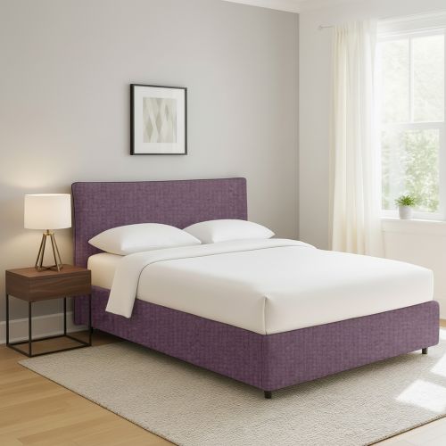 Letto Matrimoniale Viola Lilla Sfoderabile Contenitore, Dimensione Materasso 160x200 cm - Peia