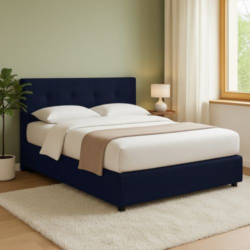 Letto Matrimoniale Viola Scuro Sfoderabile Contenitore, Dimensione Materasso 160x190 cm - Colere
