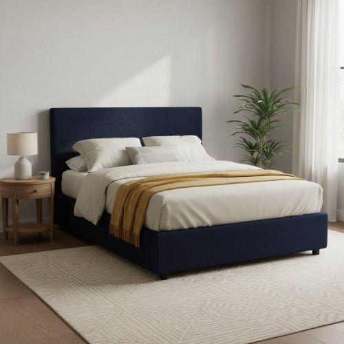 Letto Matrimoniale Viola Scuro Sfoderabile Contenitore, Dimensione Materasso 160x190 cm - Lioni