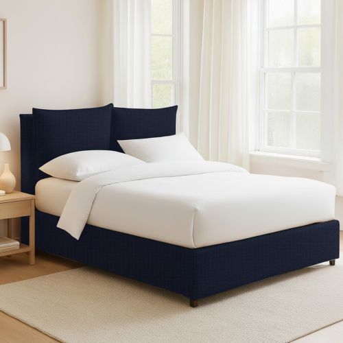 Letto Matrimoniale Viola Scuro Sfoderabile Contenitore, Dimensione Materasso 160x200 cm - Davoli