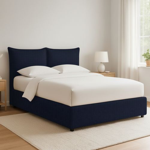 Letto Matrimoniale Viola Scuro Sfoderabile Contenitore, Dimensione Materasso 160x200 cm - Orino