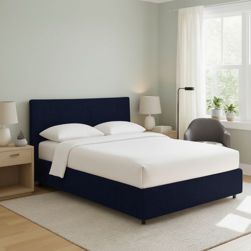 Letto Matrimoniale Viola Scuro Sfoderabile Contenitore, Dimensione Materasso 160x200 cm - Peia